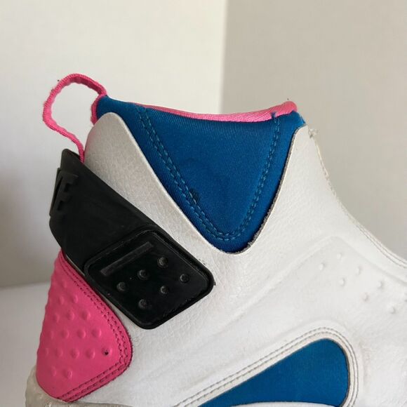 NIKE AIR HUARACHE RUN MID Top White Black Pink Women's Sz 9 - Picture 6 of 7